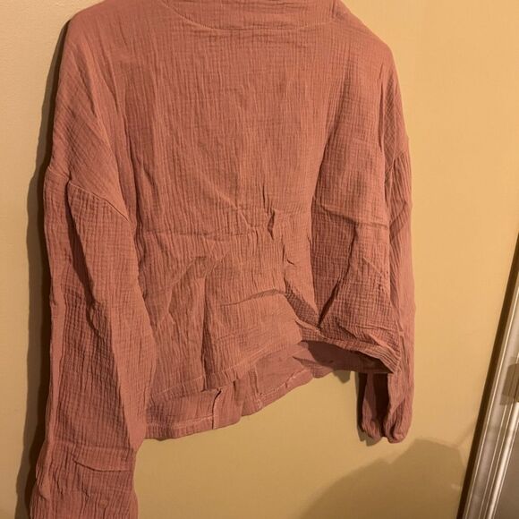 Cider gauze button front crop top M - Picture 7 of 7